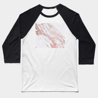 Blush pink rose gold marble Baseball T-Shirt